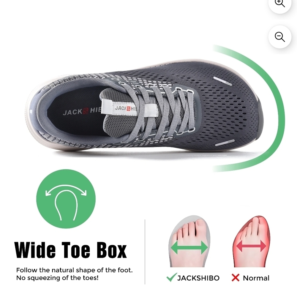 Women Wide-Toe Shoes Arch Support Wide Width Sneakers for Running Athletic M42 - Picture 4 of 16